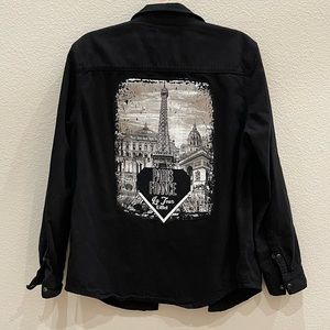 Paris France Up-cycled Woven Shirt
